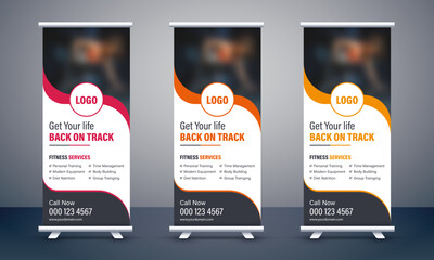 Fitness-Roll-up-banner-stand-template-design