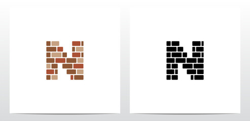 Brick Wall Letter Logo Design N