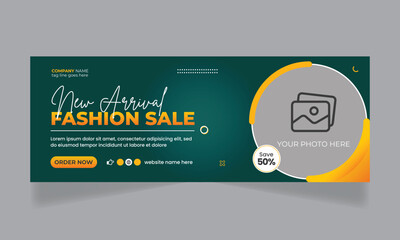 Fashion sale social media facebook cover and web banner template - obrazy, fototapety, plakaty