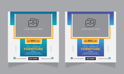 Furniture sale social media banner design and web banner template