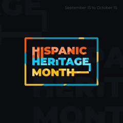 Hispanic heritage month. Abstract logo design in retro style, geometry.