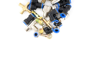 Set of plumbing fitting, isolated on white background