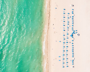 Fototapeta na wymiar Aerial view of the beach with 