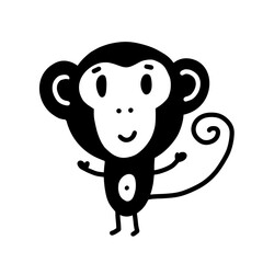Vector illustration of a monkey on a white background
