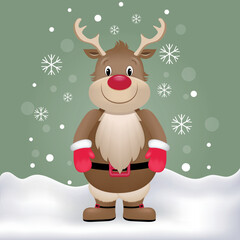 Cartoon Christmas deer vector