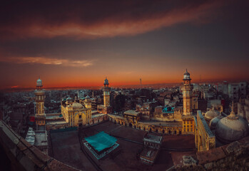 Its a panoramic shot of 9 photos merged to get this result,  #wazirkhanmosque