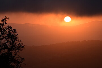 sunset over the mountains