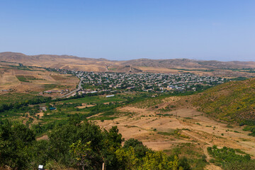 Fototapeta na wymiar View of Berdavan village from above, Armenia 