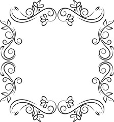 Calligraphic design elements . Decorative swirls or scrolls, vintage frame , label and divider