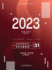 Abstract 2023 new year party poster template. liquid abstract flyer background