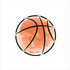 Basketball symbol isolated on white background