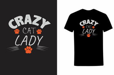 Crazy cat lady T-shirt design.