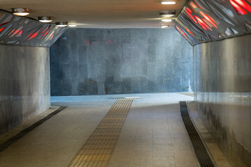 Tunnel of an empty underground pedestrian crossing