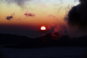 sunrise on the top of the mountain