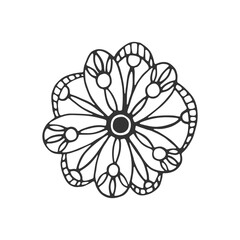 Fototapeta premium Hand drawn flower isolated on white background. Decorative doodle sketch illustration. Vector floral element.