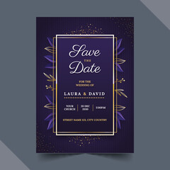 gradient golden luxury wedding invitation template vector design illustration