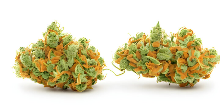 Cannabis Nugs on white background