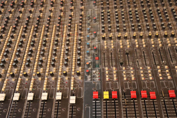 Old mixing table, which was used for cinema and television