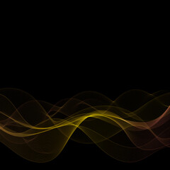Golden wave on a black background. Decor element. eps 10