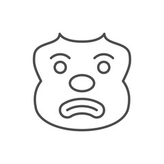 Sad clown line outline icon