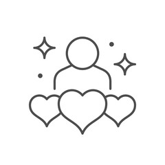 Beloved person line outline icon