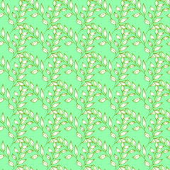 Abstract floral seamless pattern with Leaves and Branches