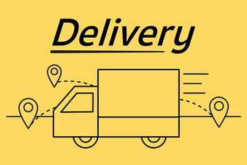 Fast delivery. Shipping and cargo. Icon and symbol. Vector illustration
