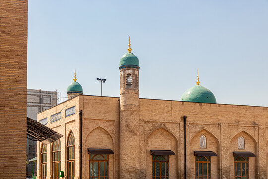 Till-Sheikh Mosque in Tashkent with minarets and domes
