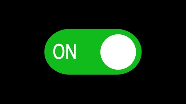 Power Button On and Off Animation design Interface. Green and Grey Switch Toggle on white and black background. 2 in 1 4K Video  
