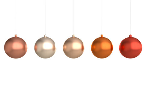 Merry Christmas and Happy New Year 3d render illustration  with colorful xmas balls. Winter decoration png