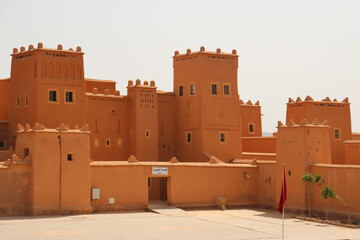 Taourirt Kasbah, adobe castle located in Ouarzazate (Morocco) - obrazy, fototapety, plakaty