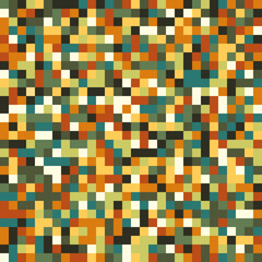 Multi colored Pixel Background in Art Style. Abstract vector Background of squares of different shades