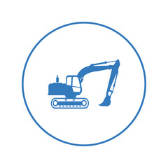 Heavy hydraulic pumps excavator icon | Circle version icon |