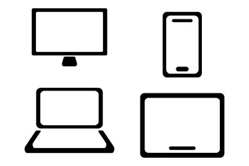 A set of black simple devices icons. Good for any project.