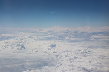 Aerial view above the clouds 