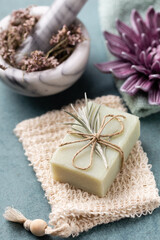 Obraz na płótnie Canvas Handmade natural soap with herbal.
