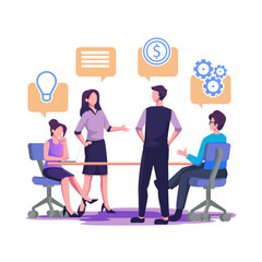 Product srategy flat style illustration design