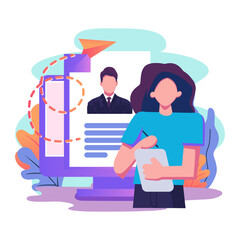 Send your cv flat style illustration design
