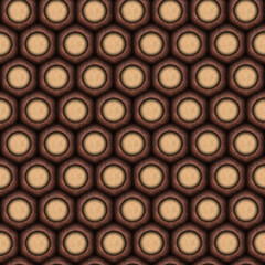 Seamless vintage texture made of leather hexagons
