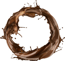 Circle chocolate splash isolated 