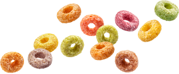 Colorful corn rings isolated