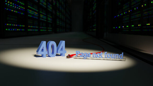 404 Page Not Found On Data Center Floor With Unplugged Ethernet Cable