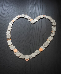 Hear shaped US coins