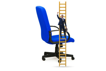 Businessman in the career concept climbing chair