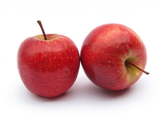 two apples on white background 
