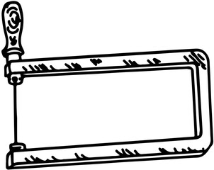 cabinetmaker's and carpenter's tools fret saw in vector