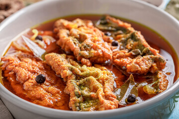 Delicious roasted mackerel and pickled as popular Polish dish.