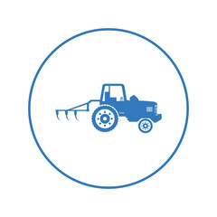 Cultivator power tractor machine icon | Circle version icon |