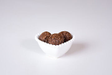 Three brigadiers in a heart-shaped bowl