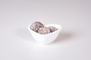 Three brigadiers in a heart-shaped bowl